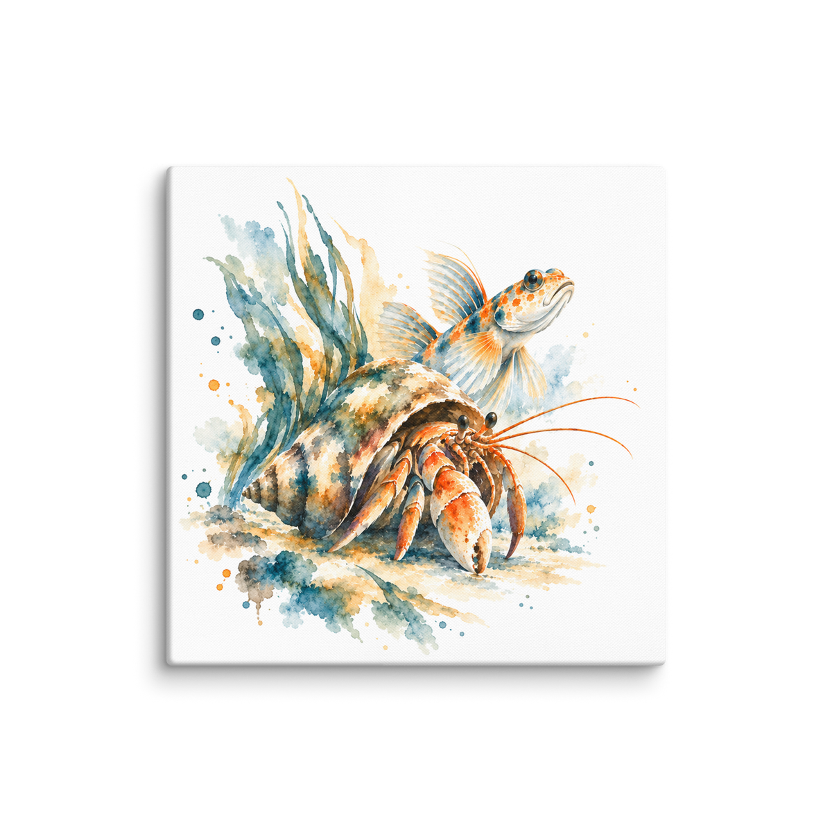 Survive Together watercolor canvas print about ecological interdependence from the GéCa Symbiosis collection